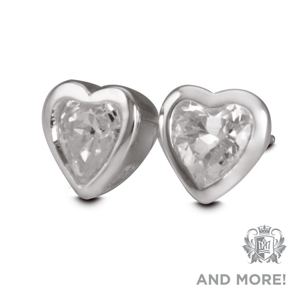 Gemstone Heart Studs - Metalsmiths Sterling‚Ñ¢ Canada