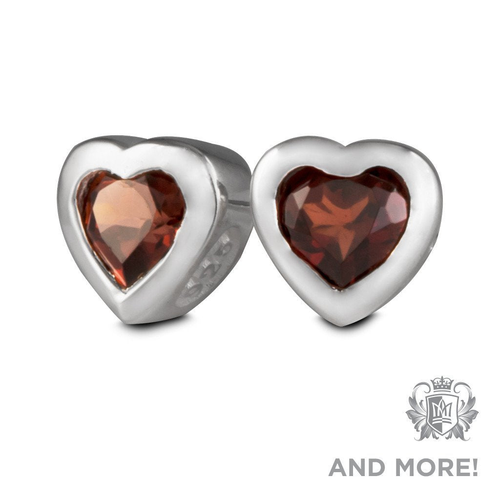 Gemstone Heart Studs - Metalsmiths Sterling‚Ñ¢ Canada
