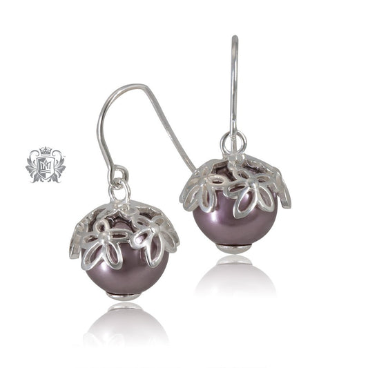 Blooming Violet Hangers Purple Pearl Metalsmiths Sterling Silver