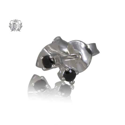 Small Black Cubic Prong Set Studs