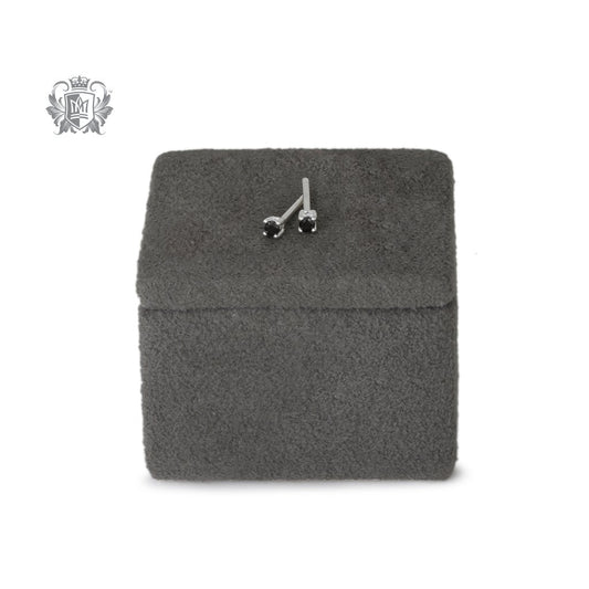 Small Black Cubic Prong Set Studs - scale