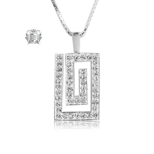 Greek Key Pave Pendant