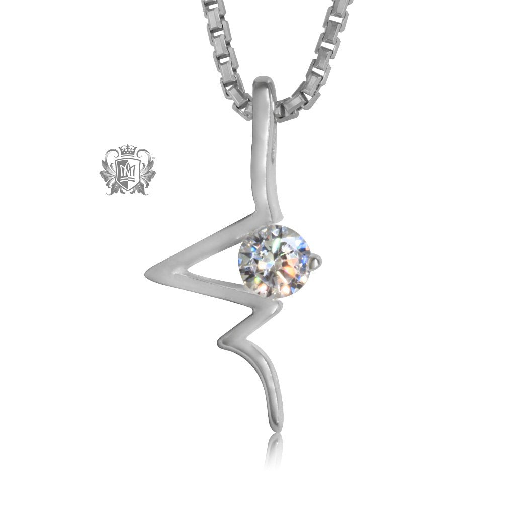 Zig Zag Cubic Pendant Sterling Silver