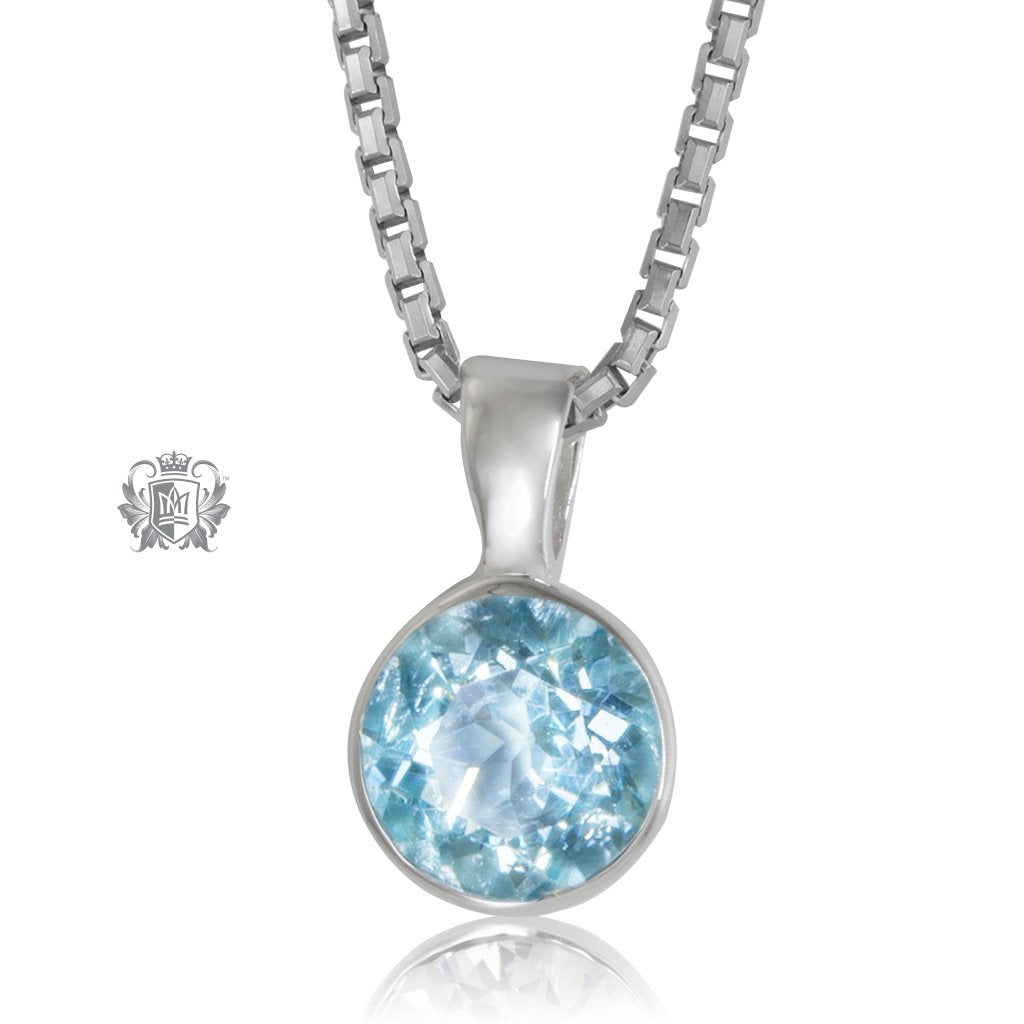 BLUE TOPAZ Metalsmiths Sterling Silver Bezel Set Pendant