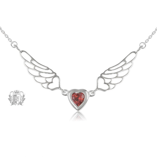 Red Cubic Angel Heart Wings - Metalsmiths Sterling‚Ñ¢ Canada