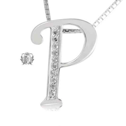 Cubic Pave Set Letter P Pendant