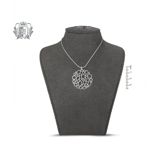Water Drop Pendant Sterling Silver on Bust