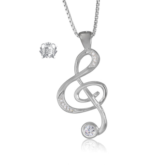 Large Cubic Treble Clef Pendant