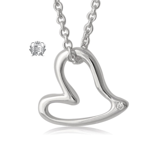 Floating Heart Pendant - Diamond