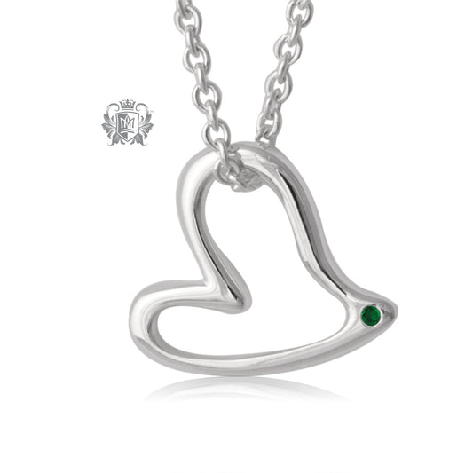 Floating Heart Pendant - Emerald