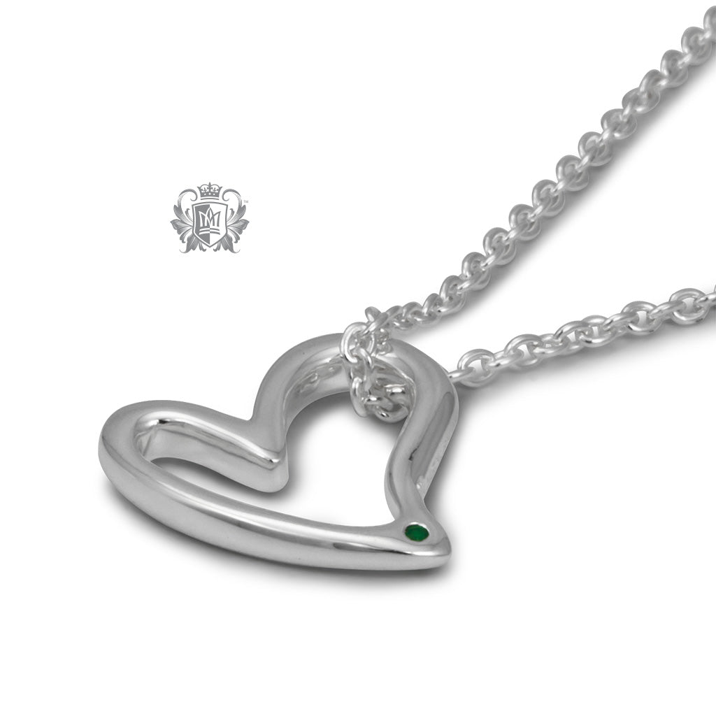 Floating Heart Pendant - Emerald