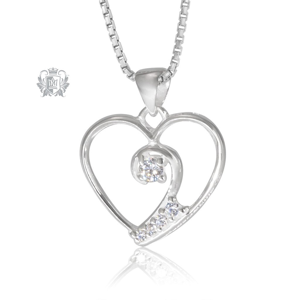 Metalsmiths Sterling Silver Large Cubic Twinkle Heart Pendant