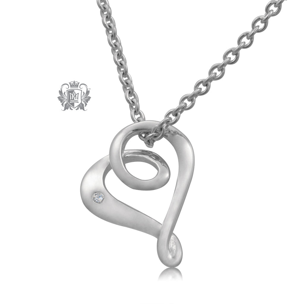 Looped Heart Diamond Pendant