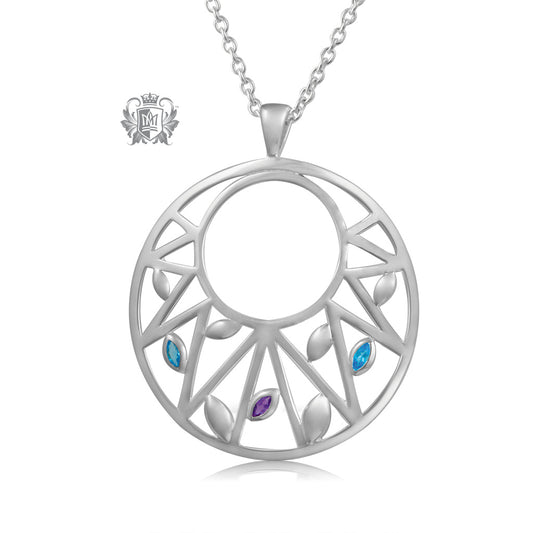 Amethyst & Blue Topaz Petal Necklace