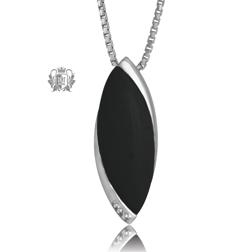 Marquise Cut Pendant with Diamond Accents