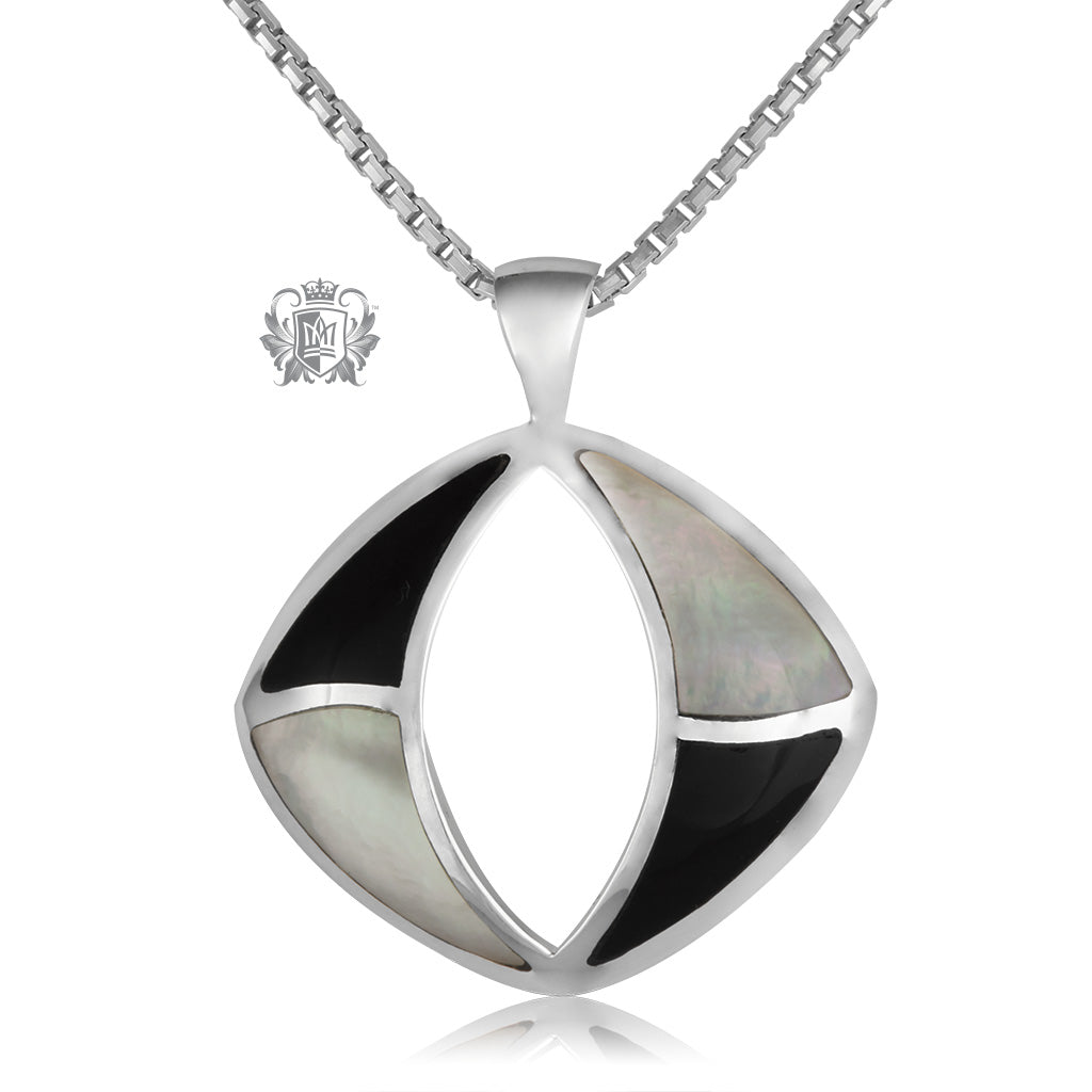 Inlay Alternating Oval Pendant