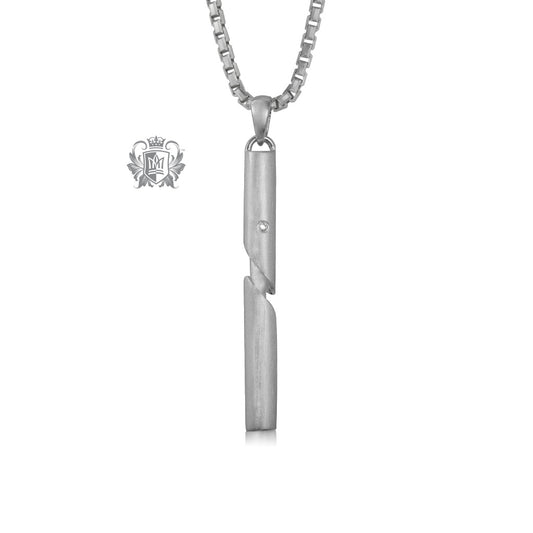 Cylinder Pendant with Diamond Accents