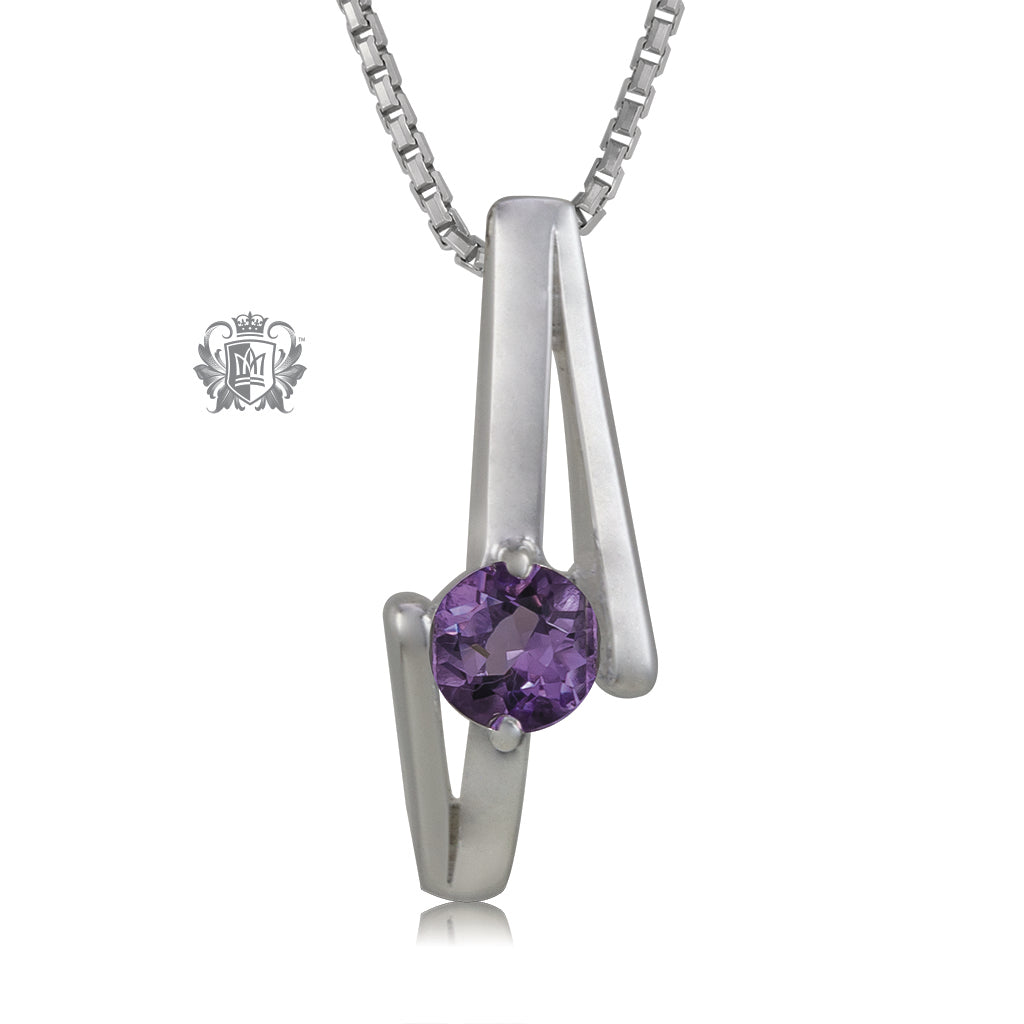 Channel Set Diagonal Pendant