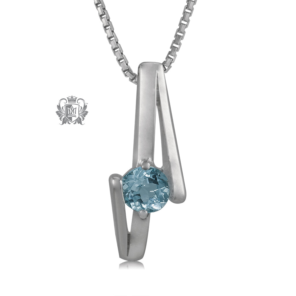 Channel Set Diagonal Pendant