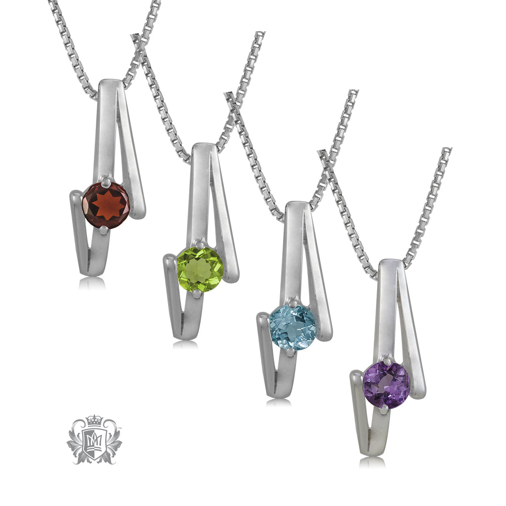 Channel Set Diagonal Pendant