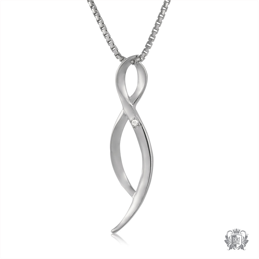 Dual Twist Diamond Slider Pendant