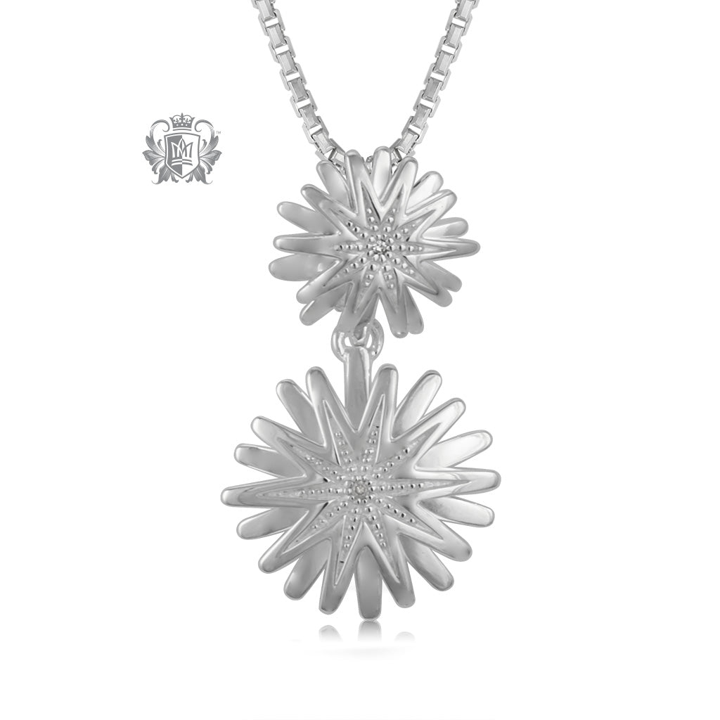 Double Flower Diamond Pendant