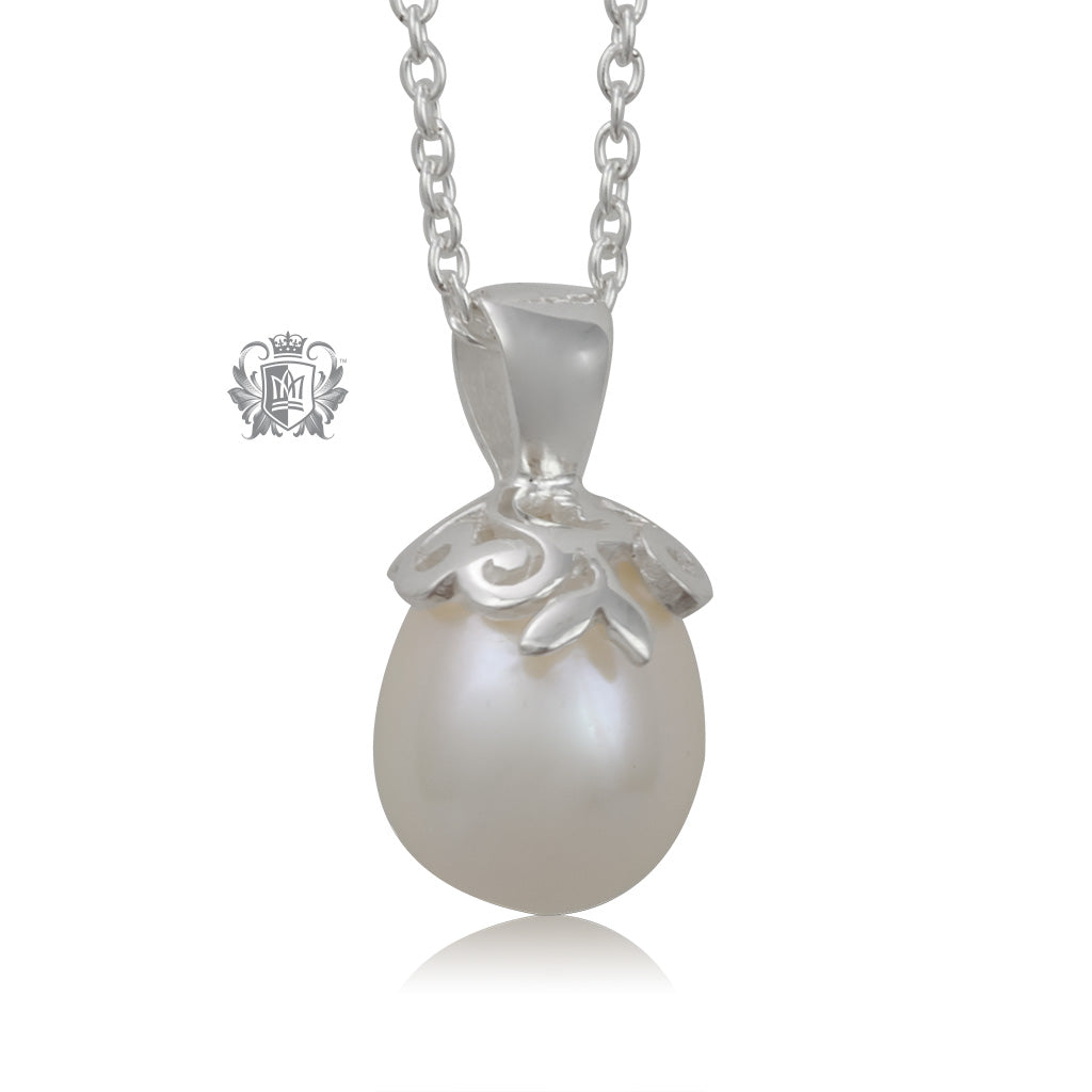 Curlicue Bloom Pearl Pendant