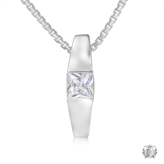 Classic Cubic Square Channel Set Pendant