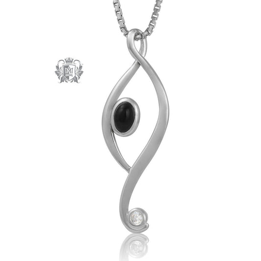 Metalsmiths Sterling Silver Black Onyx Elegant Harmony Pendant