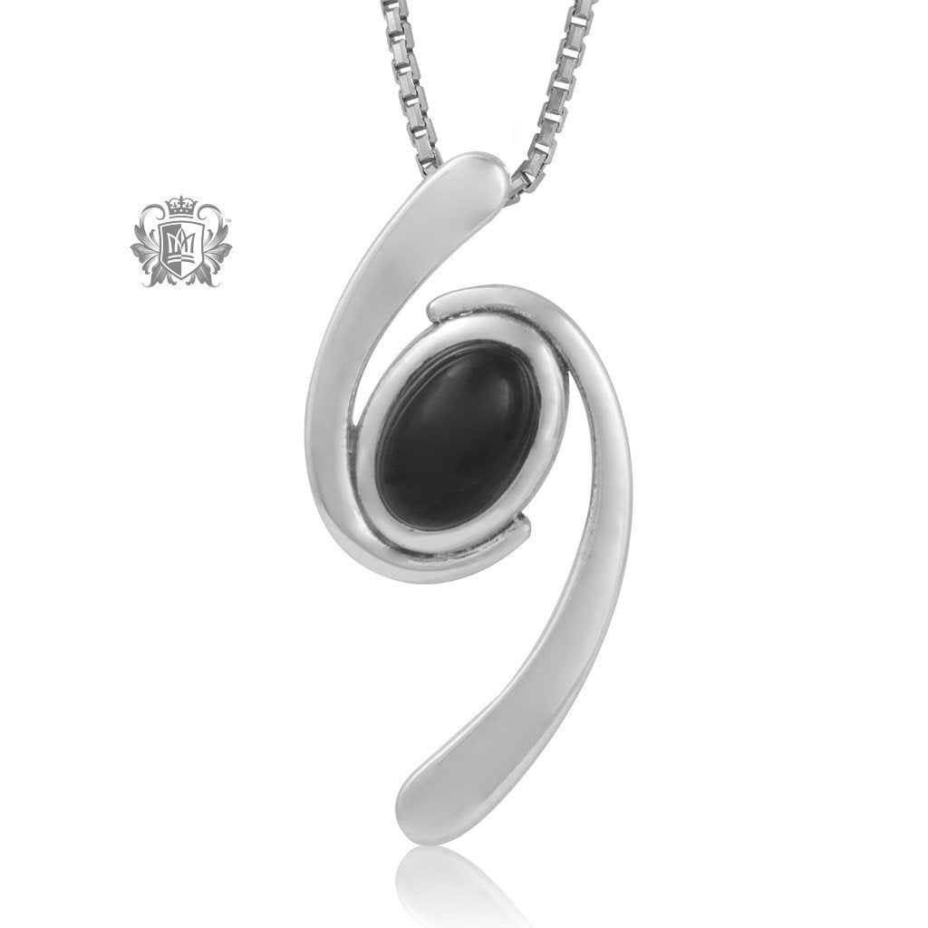 Metalsmiths Sterling Silver Black Onyx Winsome Whirl Pendant