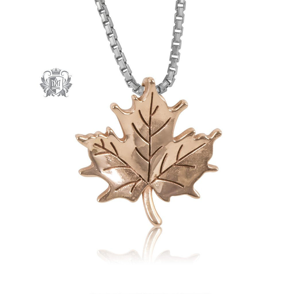 Rose Gold Dipped Natural Maple Leaf Pendant Metalsmiths Sterling Silver
