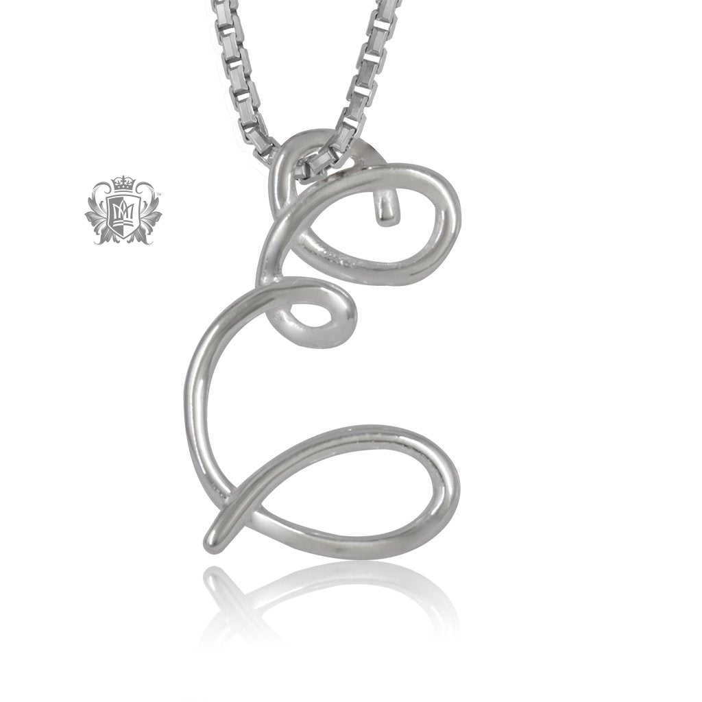 Initial Cubic Slider Pendant E