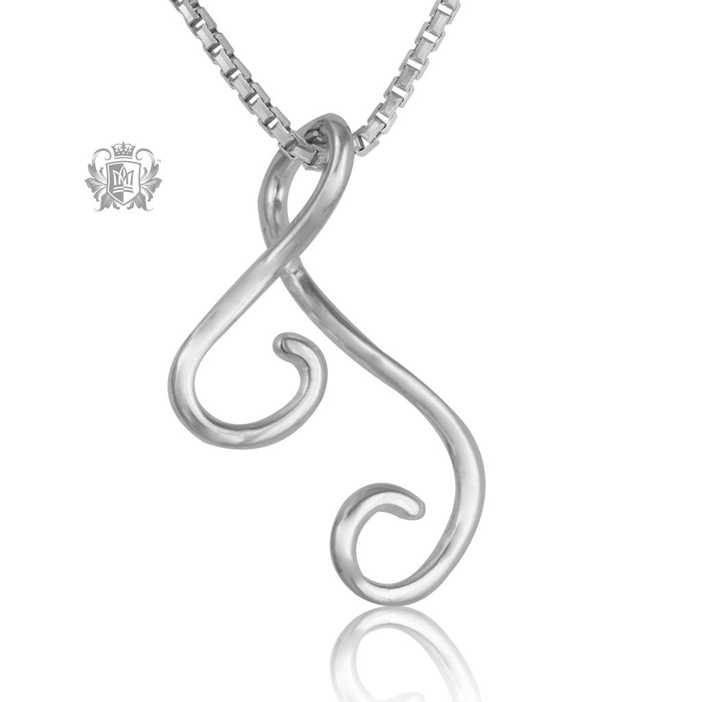 Initial Cubic Slider Pendant T