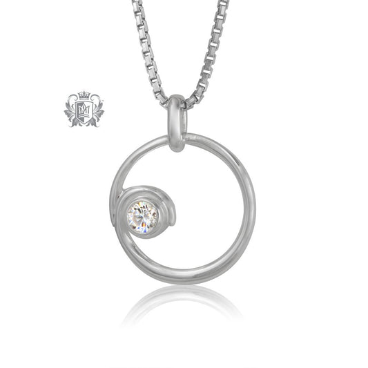 Circled Sparkle Cubic Pendant