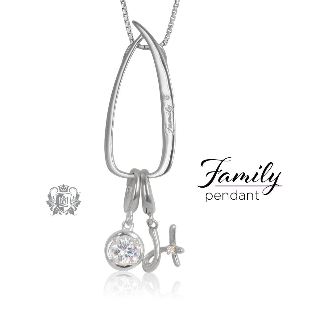 Modern Family Charm Keeper Pendant with charms Metalsmiths Sterling Silver