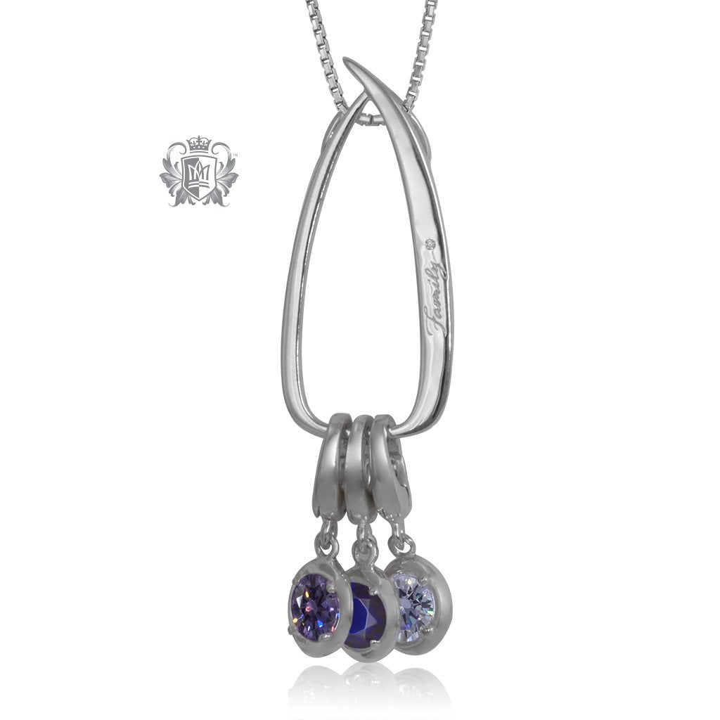 Modern Family Charm Keeper Pendant with 3 birthstone charms (sold separately)