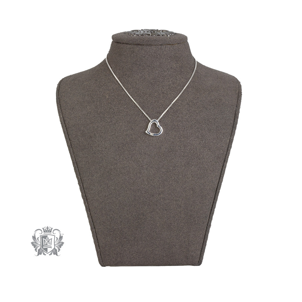 Heart Slider Pendant with Channel Set Diamond