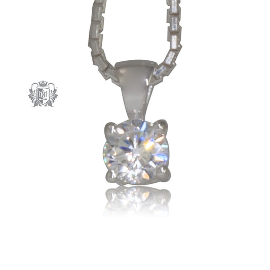 Round Prong Set Cubic Pendant