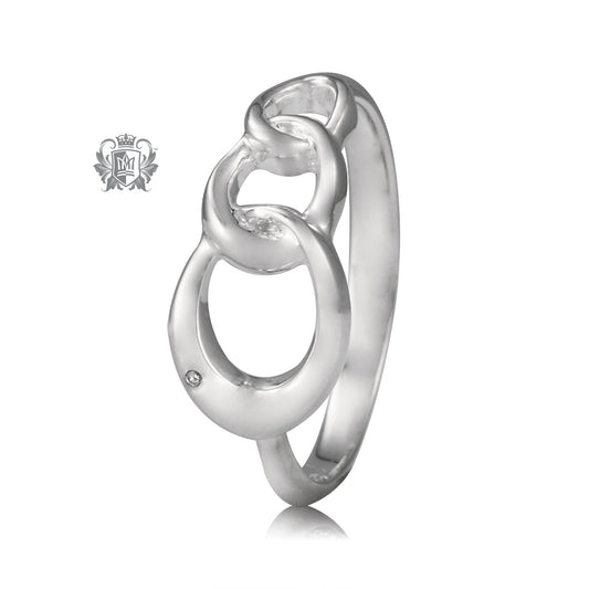 Triple Link Diamond Ring