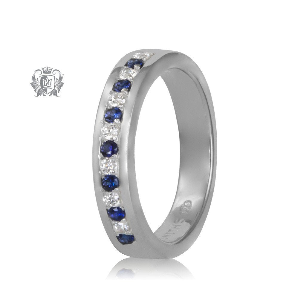 Square Edges Eternity Band - dark blue and classic cubic
