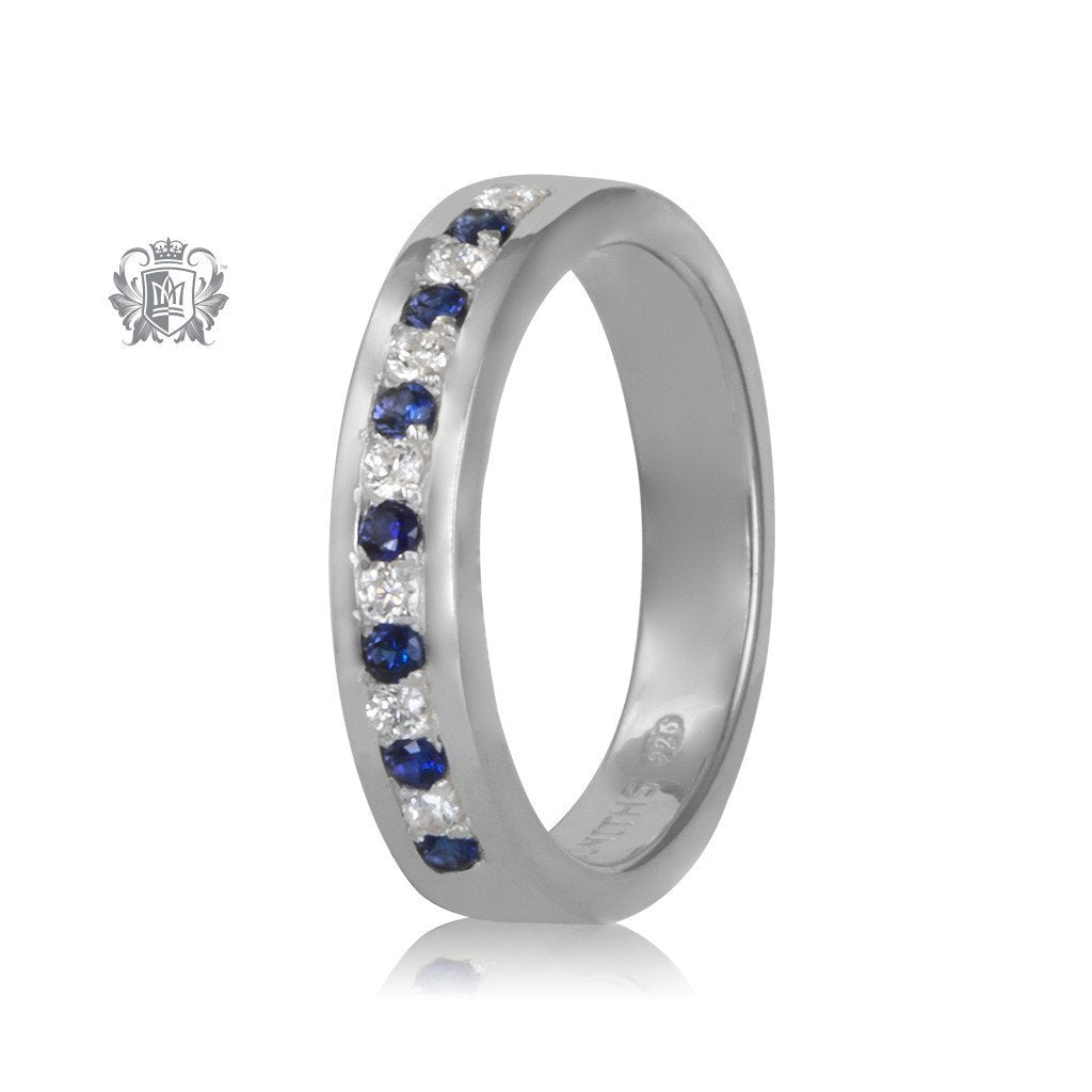 Square Edges Eternity Band - dark blue and classic cubic