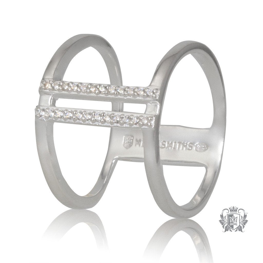 Metalsmiths Sterling Double Bar Sparkle Band
