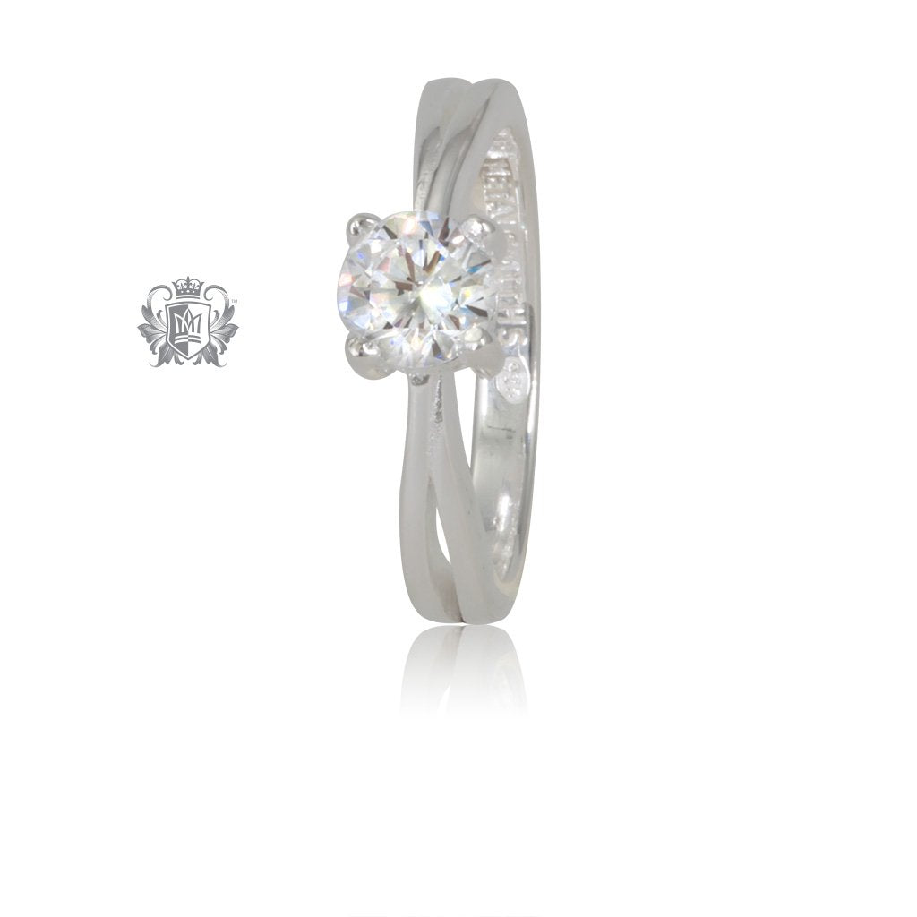 Metalsmiths Sterling Silver Shoulder Point Cubic Solitaire Ring