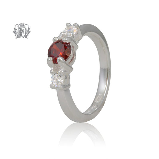 Trinity Garnet Cubic Ring Metalsmiths Sterling Silver