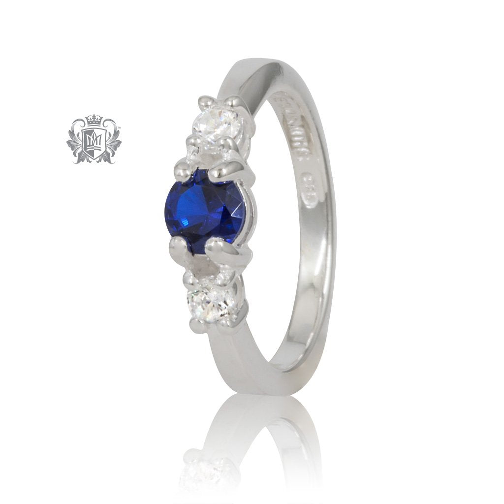 Trinity Sapphire Cubic Ring Metalsmiths Sterling Silver