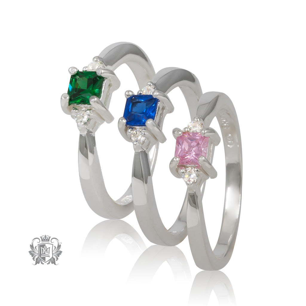Square Trinity Cubic Ring – Metalsmiths Sterling