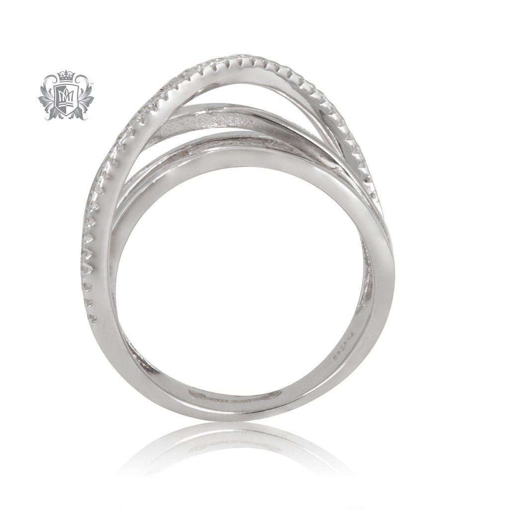 Metalsmiths Sterling Silver Multi Crossover Sparkle Band Side