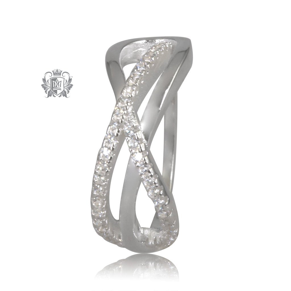 Sterling Silver Eternity Crossover Sparkle Band
