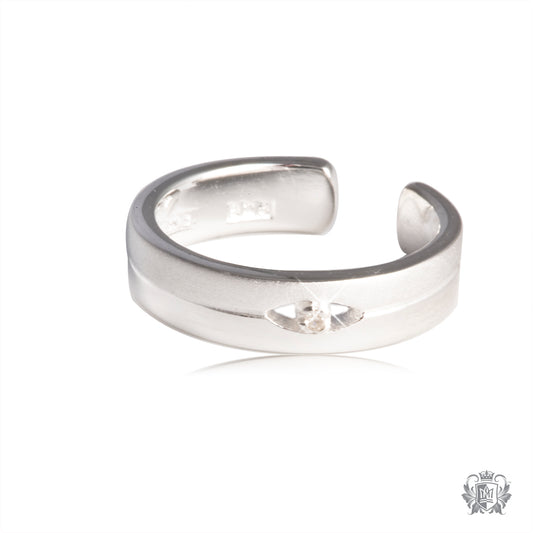 Dual Texture Diamond Toe Ring