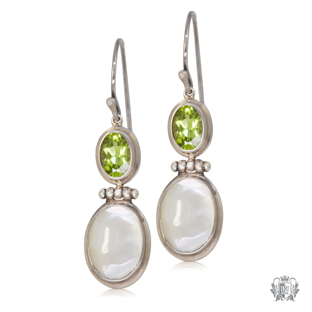 Peridot and Mother of Pearl Hangers